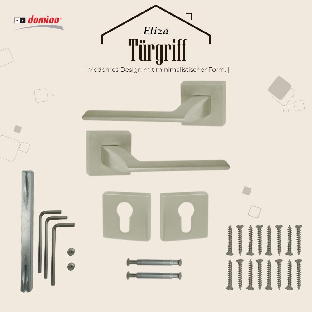 domino Türgriff ELIZA-QR M9 PZ-Profilzylinder Drückergarnitur für Zimmertüren Türdrücker-Set Rosette