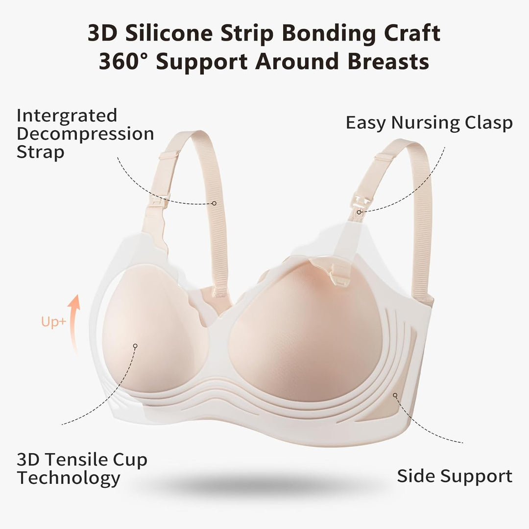 Dresime Schwangerschafts Still BH Nahtloser Still-BH Ohne Bügel Mutterschaft BH mit zusätzlichen BH-