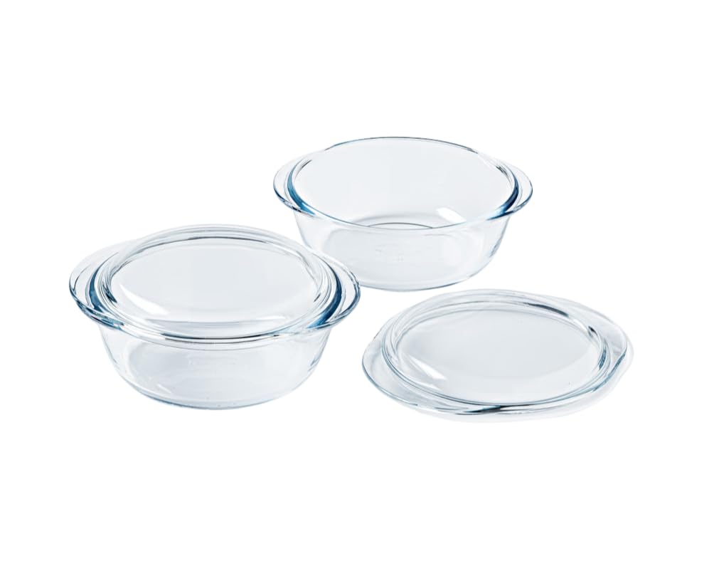 Pyrex 4 in 1 – 2 Schmortöpfe 1 l – Borosilikatglas – Kochen mit Dampffunktion – gekochte Küche – mik