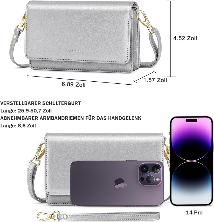 nuoku Handytasche Zum Umhängen Damen, Handytasche mit Geldbörse Zum Umhängen, Umhängetasche Damen, C