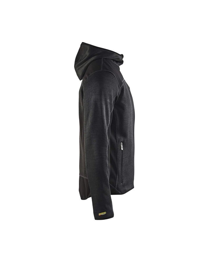 Strickjacke"4930" mit Softshell - BLAKLÄDER Dunkelgrau/Schwarz M, Dunkelgrau/Schwarz M