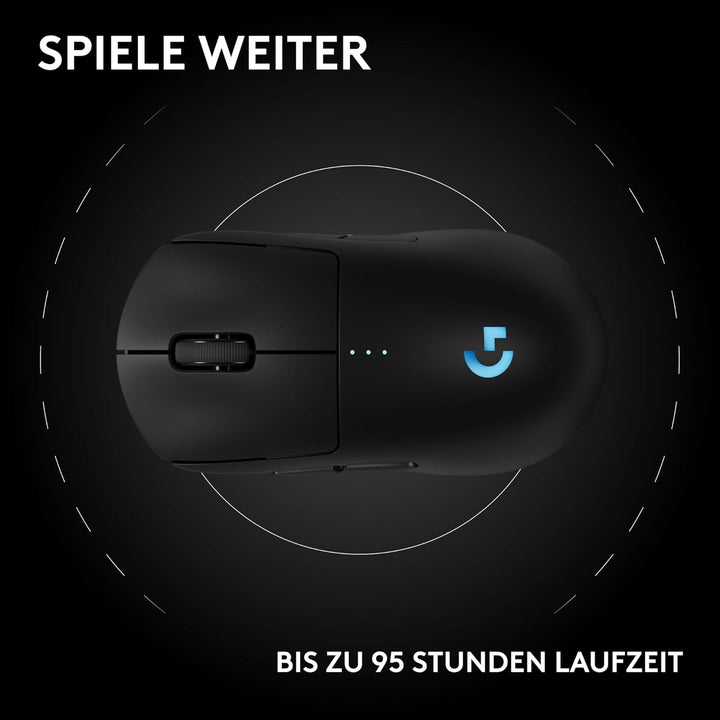 Logitech G PRO 2 LIGHTSPEED kabellose Gaming-Maus Rechts-oder Linkshänder, mit bis zu 4 anpassbaren,