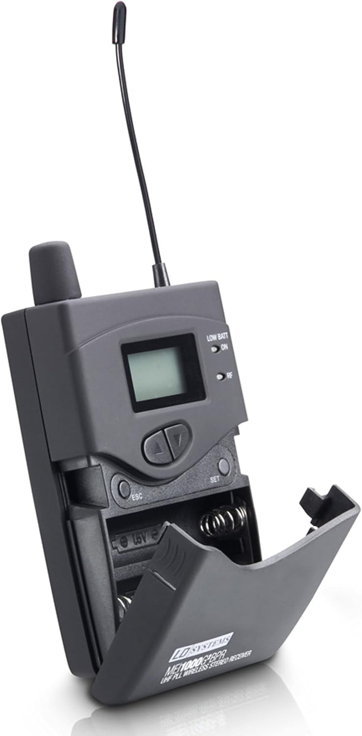 LD Systems MEI 1000 G2 - In-Ear Monitoring System drahtlos mit T Sender und BPR Empfänger, schwarz,