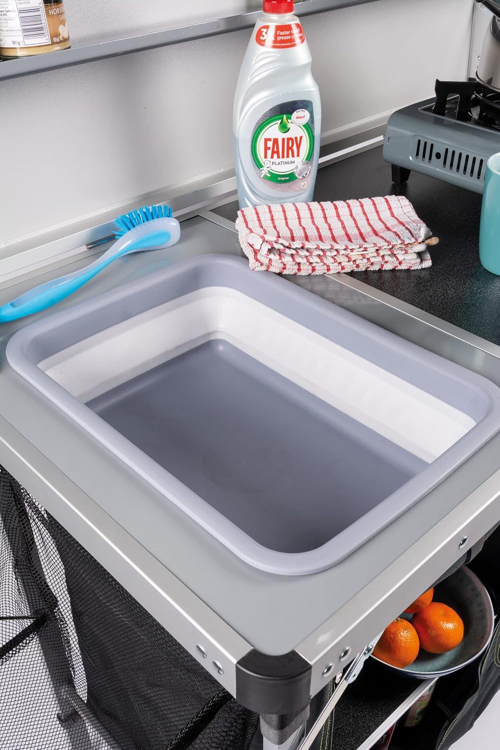 KAMPA Profi Campingküche - XL Arbeitsplatte, Spülbecken und Gewürzregal FK0001