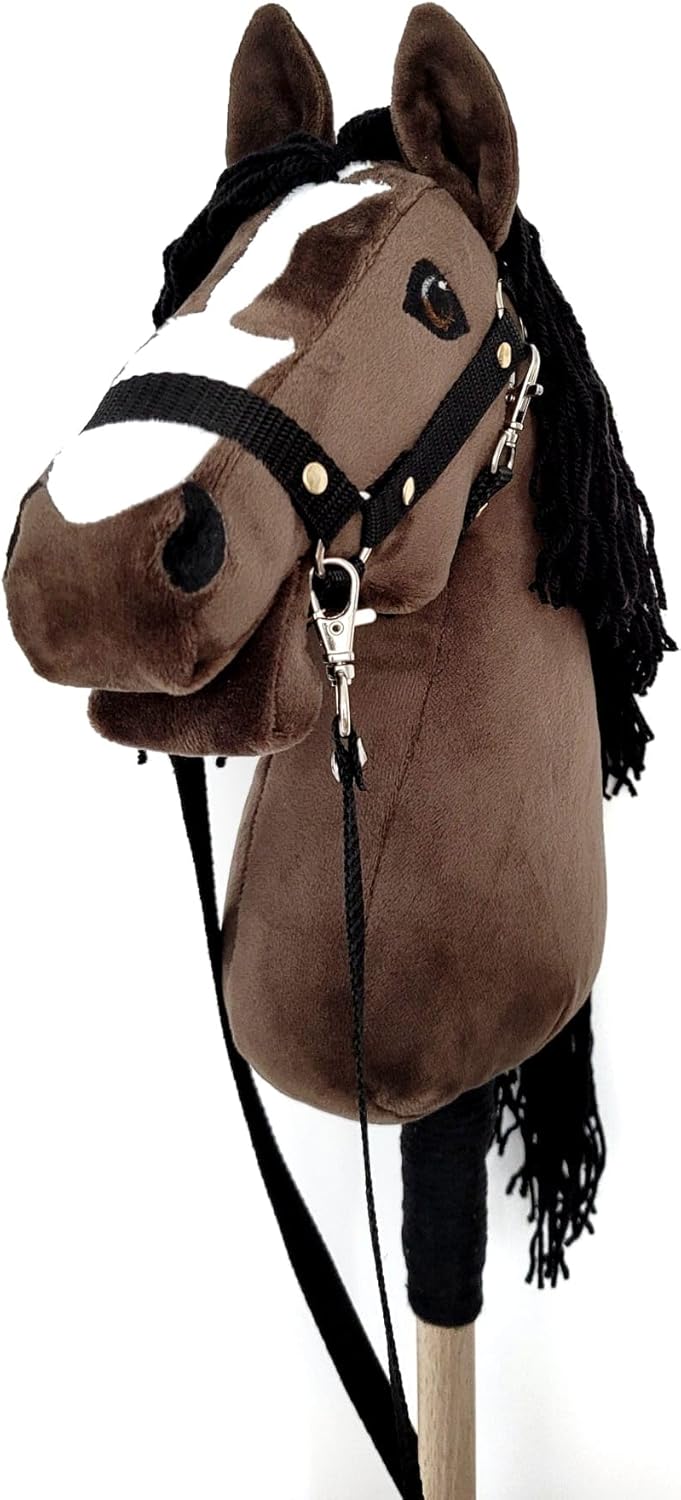 Steckenpferd A4 (Pferd auf einem Stock) Hobby Horse A4 komplett mit Kantar wie auf dem Foto (Dunkelb