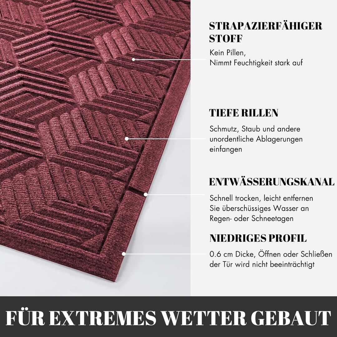 Yimobra Fussmatten - Schmutzfangmatten für Innen und Aussen, rutschfest, waschbar & wetterfest für E