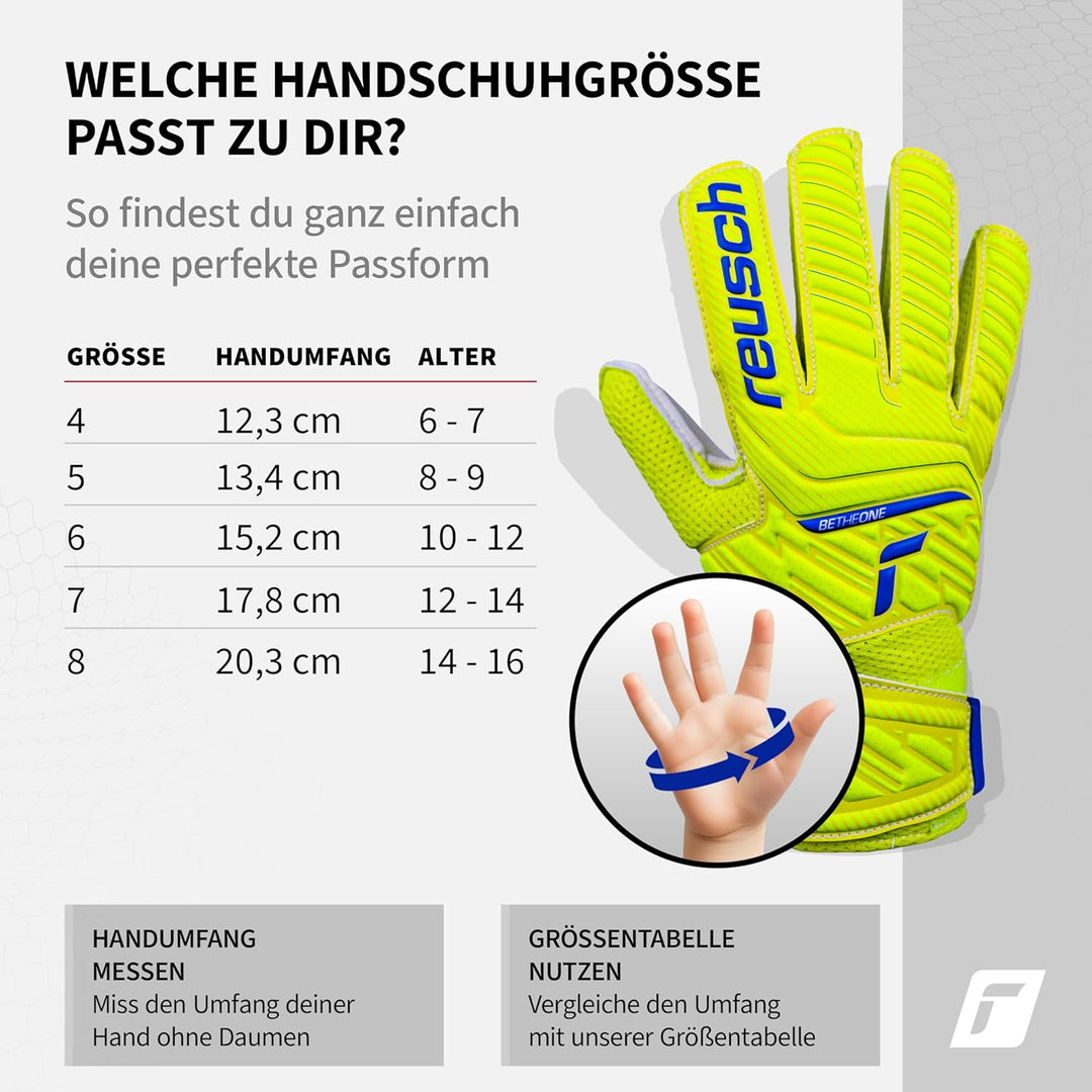 Reusch Jungen Attrakt Junior Unisex Torwarthandschuhe mit Aussennaht Schnitt und Solid Belag, Geeign