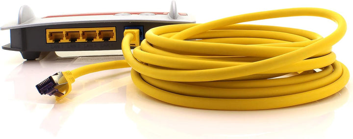 1aTTack.de Cat.7 Netzwerkkabel 30m - Gelb - 1 Stück - Cat7 Patchkabel (SFTP/PIMF/LSZH) Rohkabel 10 G