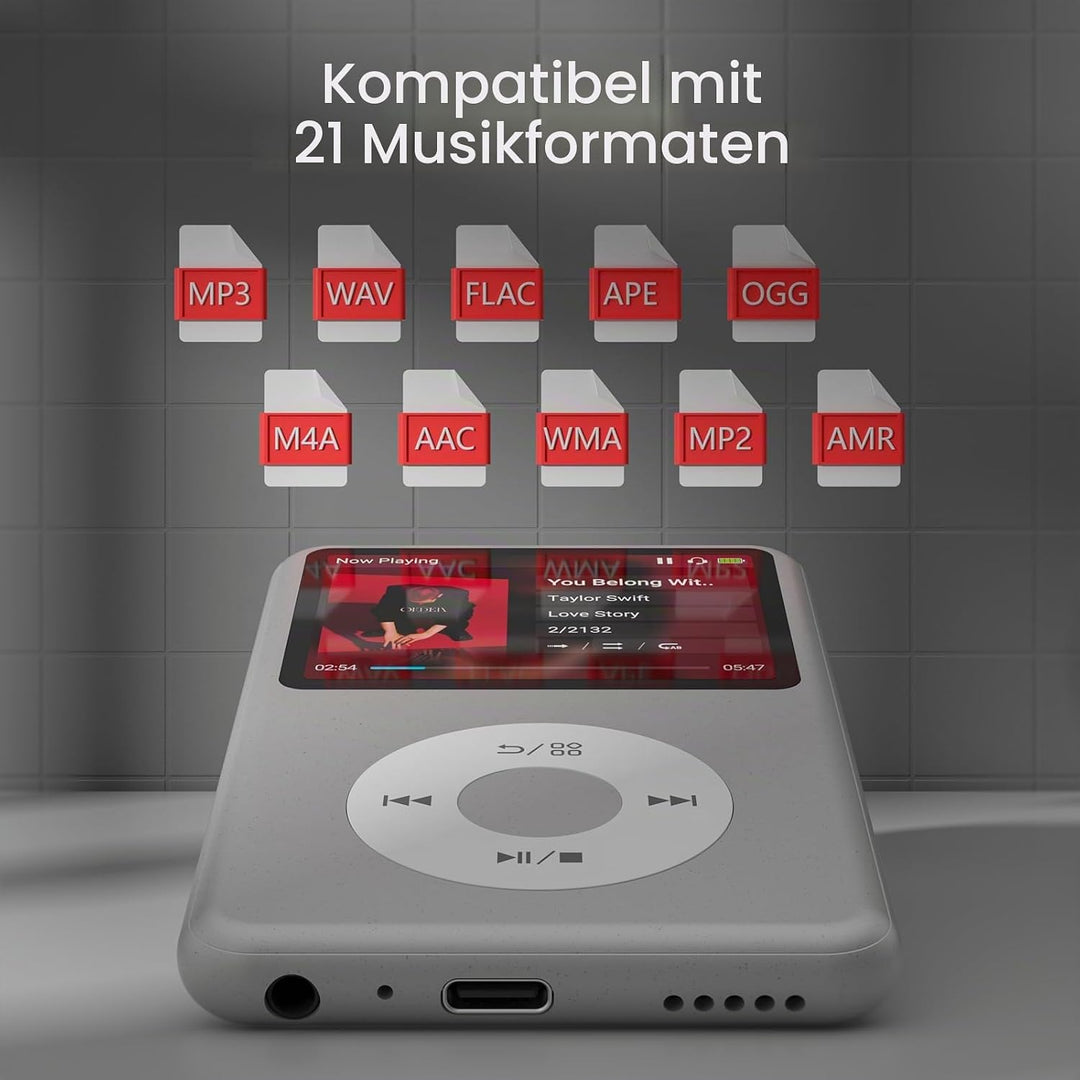 Innioasis Y1 64GB MP3 Player - Zeitlose Klasse: Touch Wheel-Steuerung, Bluetooth, Video-Player, Hörb