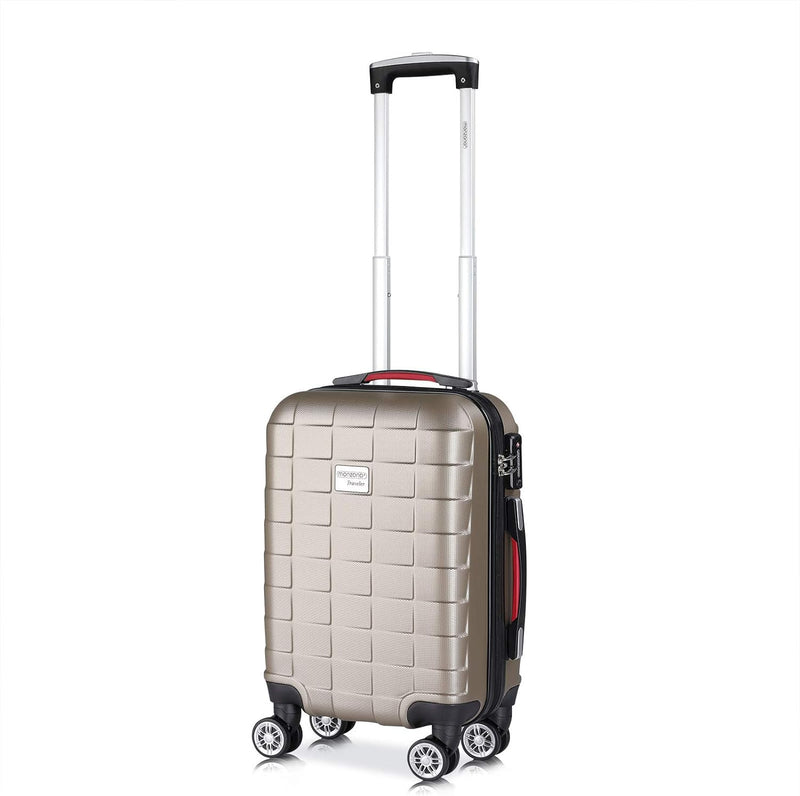 Monzana® Koffer Handgepäck Trolley mit TSA Schloss Zwillingsrollen Teleskopgriff Standfüsse Grösse M