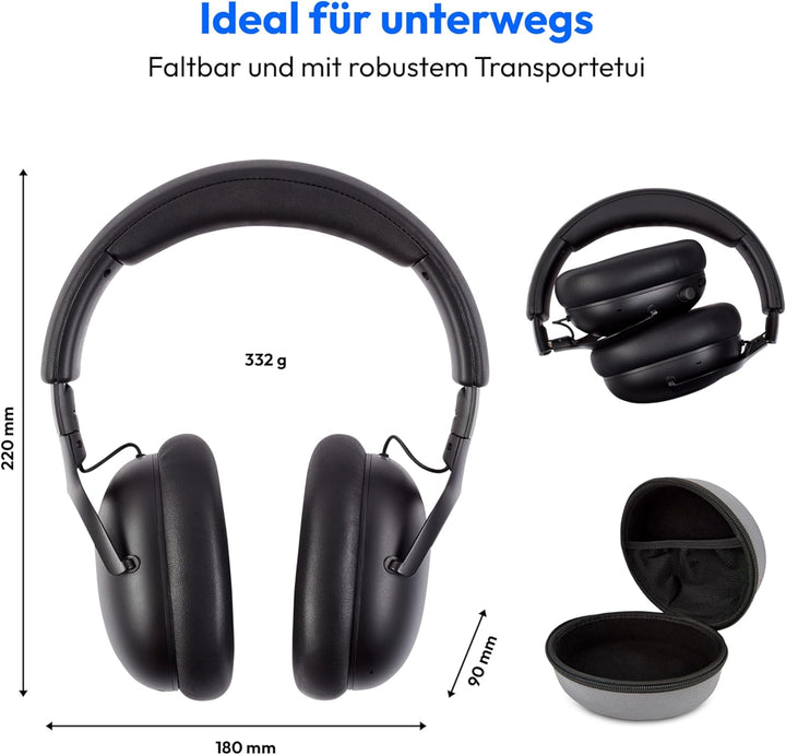 MEDION Over Ear Kopfhörer HX-1 Plus (kabellos, Feed Forward Noise Cancelling, Bluetooth 6.0, Wireles