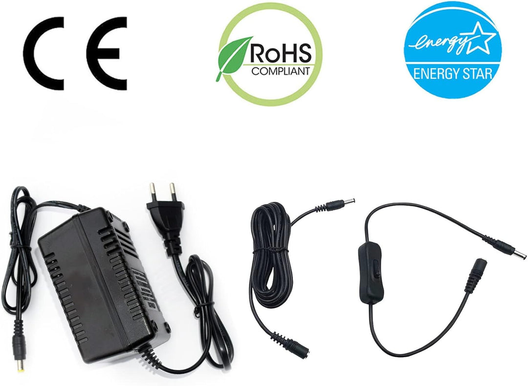 MyVolts 9V EU-Netzteil kompatibel mit Numark M101 Mixer - mit Verlängerungskabel und Inline-Schalter