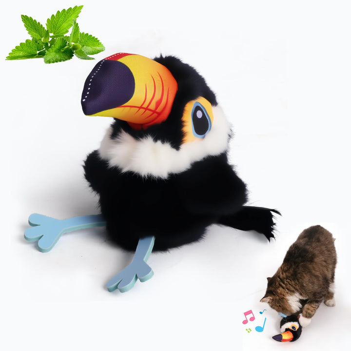 Auveach Katzenspielzeug Vogel Interaktives Zwitscherndes Elektrisch Fliegender Vogel Katzenspielzeug