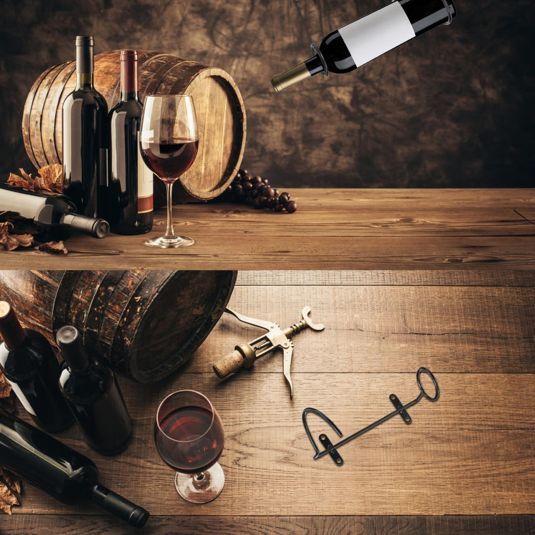 Flaschen Regal Weinregal Aus Eisen FüR 6 Flaschen Rotwein Lagerung Und PräSentation Kompaktes Schwar