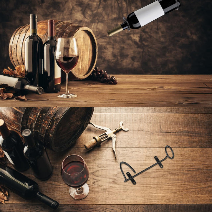 Flaschen Regal Weinregal Aus Eisen FüR 6 Flaschen Rotwein Lagerung Und PräSentation Kompaktes Schwar