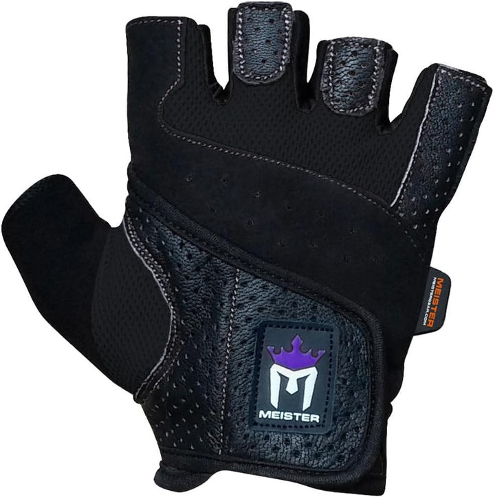 Meister Damen Fit Grip Gewichtheber-Handschuhe mit waschbarem Amara-Leder Schwarz XS, Schwarz XS