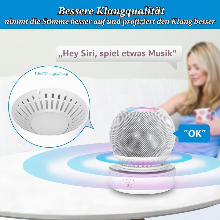 PlusAcc Akku Kompatibel mit HomePod Mini - Batterie Ständer Home Pod Mini Zubehör Akkustation mit in