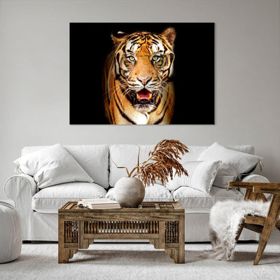 ARTTOR Bilder auf Leinwand 100x70cm Leinwandbild mit Rahmen tiger tier Gross Wanddeko Bild Schlafzim