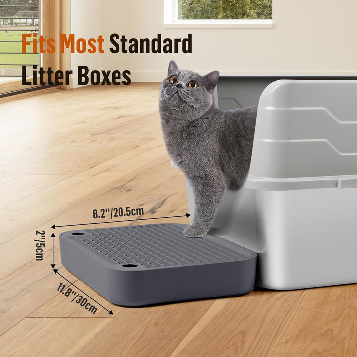 Kalolary Katzenstreu-Rampe mit Filtersystem – rutschfeste Treppe für Katzentoilette, Litter Catcher