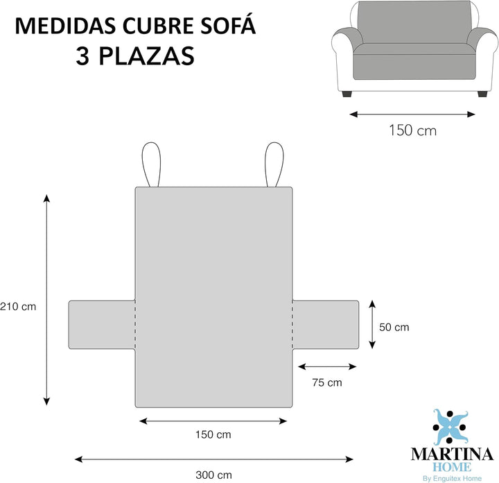 Martina Home Diamond Sofabezug, gesteppt, wendbar, Beige/Braun, 3-Sitzer Beige/Braun 3 Plätze, Beige