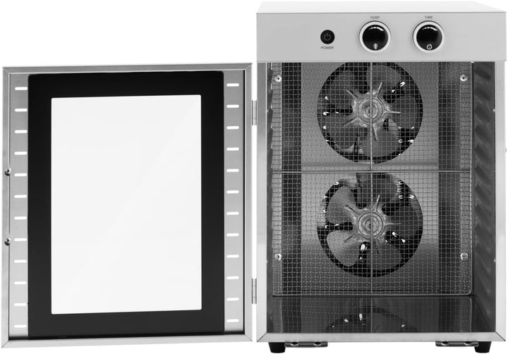 Royal Catering Dörrautomat 1000 W 12 Etagen 40 l Timer bis 24 h 20-90 °C Edelstahl Dörrgerät für Bee