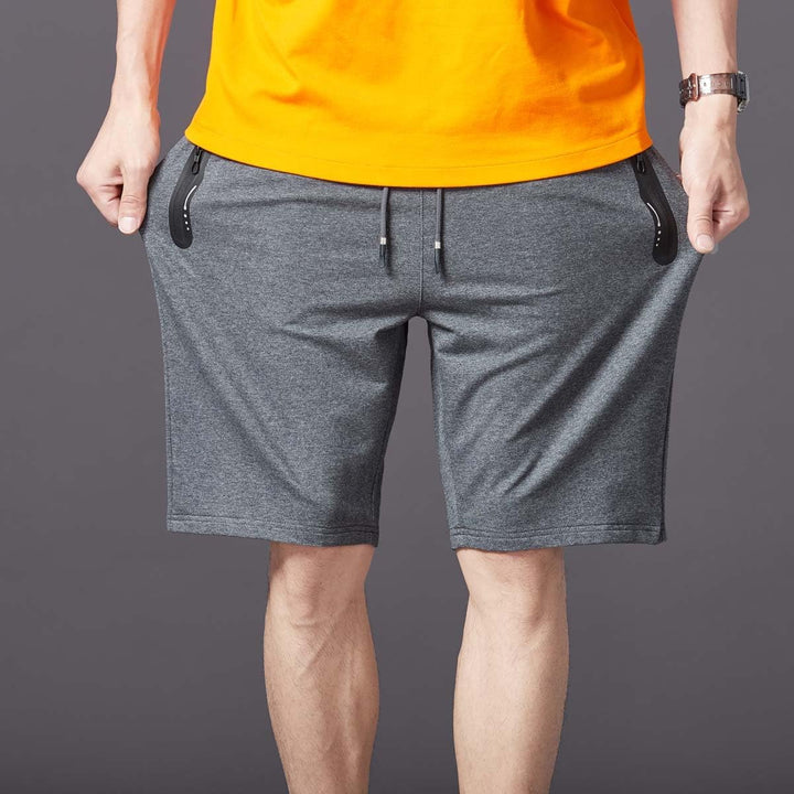 JustSun Sport Shorts Kurze Hosen Herren Baumwolle Mit ReissverschlussTaschen S Pfauenblau, S Pfauenb