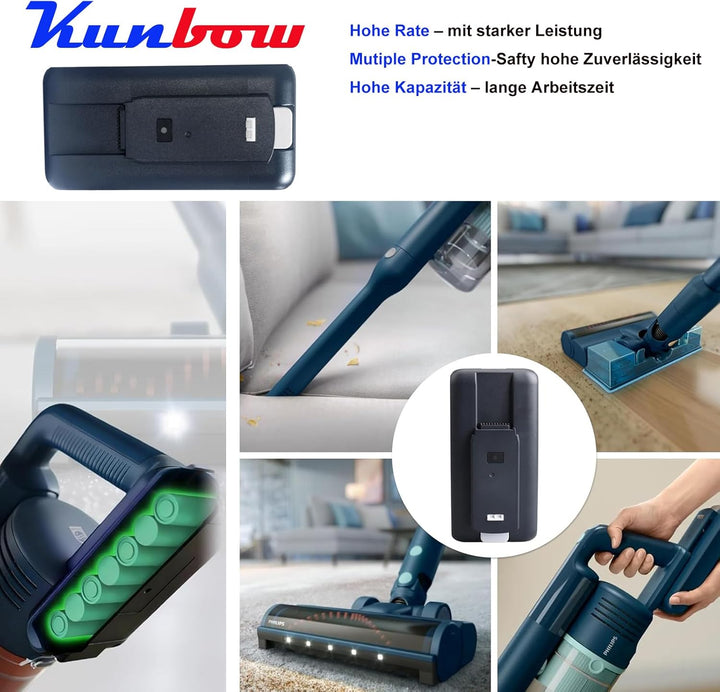 3000mAh Ersatzakku für Philips 5000er Serie, akku für XC5041, XC5043, XC5141, XC5142, XC5242, XC5243