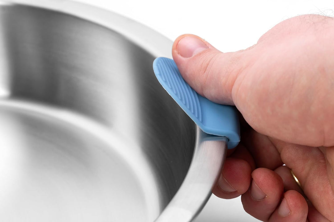 nesto stapelbares Topfset 14-tlg. Blau, 5 Edelstahltöpfe induktions-, backofen- und spülmaschinengee