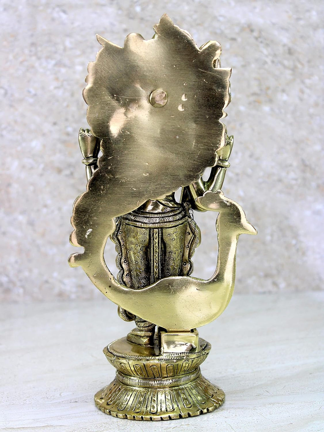 eSplanade Skulptur Lord Karthikeya Karthik Subramanya Murugan Murti Idol aus Messing, Höhe 24,8 cm