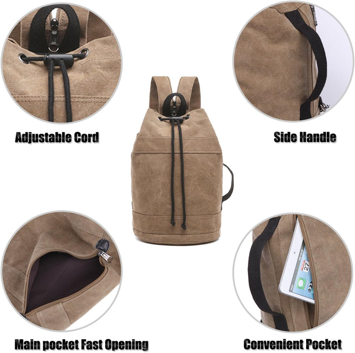 LOSMILE Rucksäcke Damen Herren Daypacks Seesack Leinwand Rucksack Canvas Reisetaschen Umhängetasche