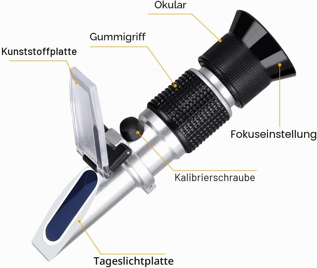 Brix Refraktometer 0~90%, Handrefraktometer für Zucker, Brix Messgerät, hohe Genauigkeit mit ATC für