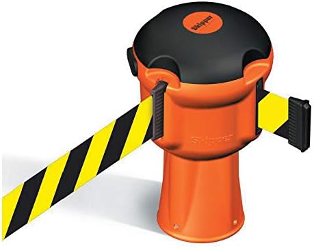 Orange Skipper Belt Barrier Unit with 9m Black & Yellow Tape by Skipper Black/Yellow, Black/Yellow