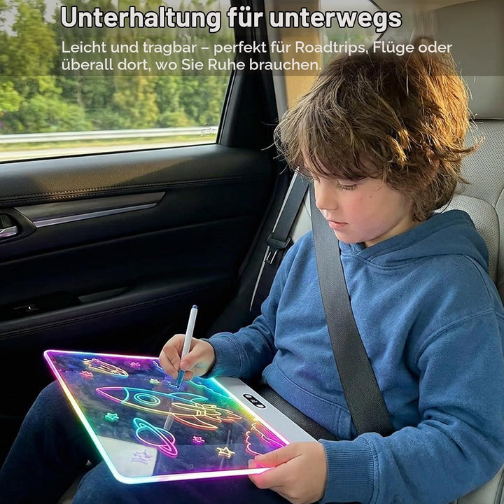 LED Zeichenbrett Wiederaufladbar mit RGB-Lichtern - 35cmx26cm Notiztafel aus kratzfestem Acryl,Led M