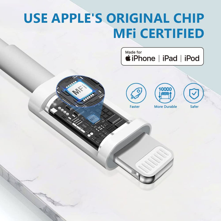 iPhone Charger, 2 Packs Long iPhone Cable USB-A to Lightning Cable Fast iPhone Charging Cable Compat