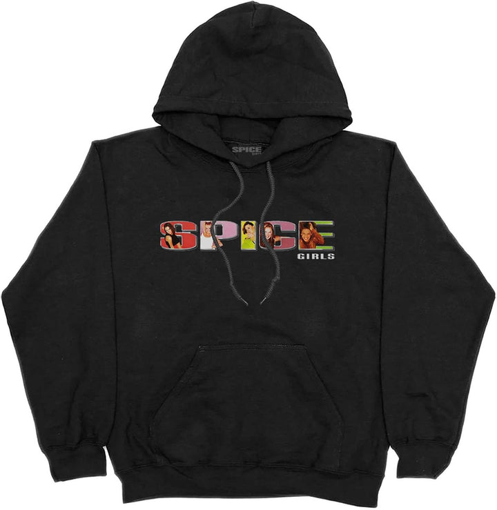 The Spice Girls Kapuzenpullover Spice Band Logo Nue offiziell Herren Schwarz, S Schwarz