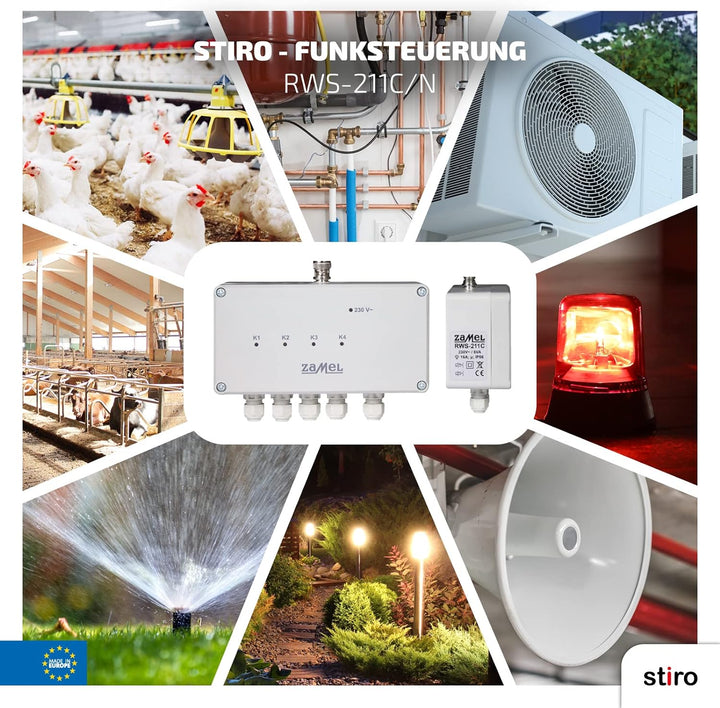 ETERO Funkschalter Set mit Sender, 4-Kanal, RWS-211C/N & Zamel P- 258/4 Fernbedienung Bundle mit Fer