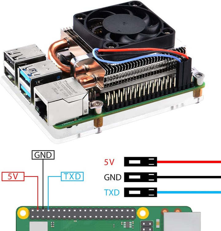 GeeekPi Raspberry Pi Kühlventilator, ultradünner ICE Tower Kühler, PWM Kühler mit Kühlkörper für Ras