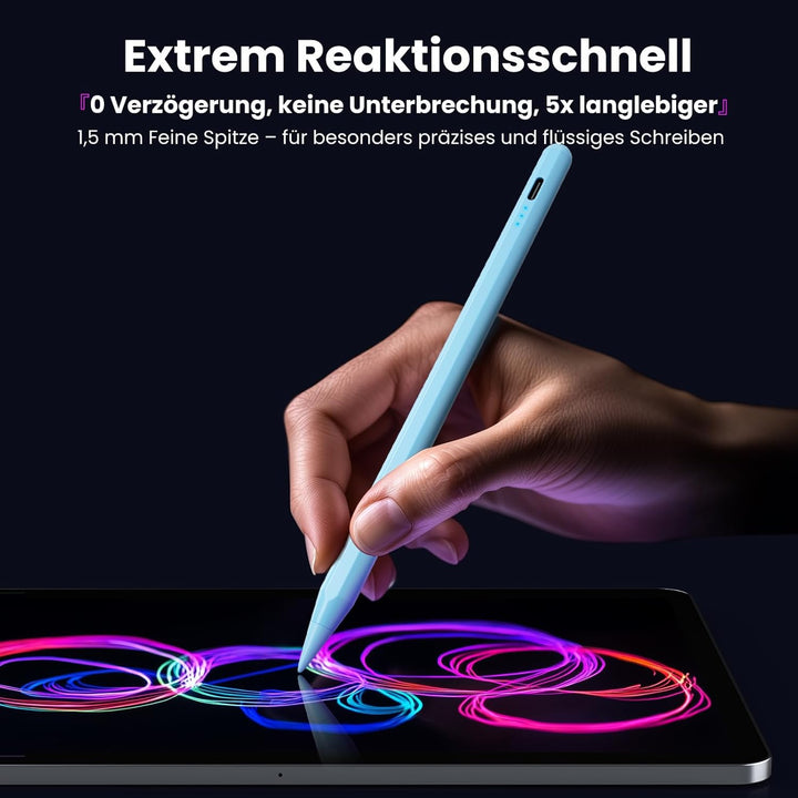 Kingone Stift für Apple iPad 2018-2025, 2X Schnellladung, kompatibel mit iPad 11/10/9/8/7/6, Pro M4/