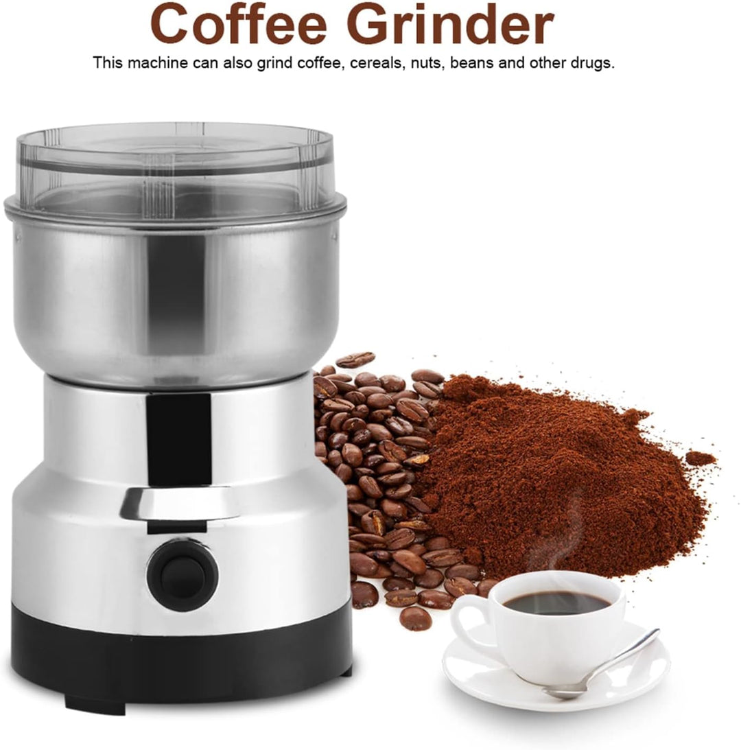 Kaffeemühle Elektrisch, Edelstahl Gewürzmühle Kaffee Mühle mit Schlagmesser, Multifunktionale Mühle,