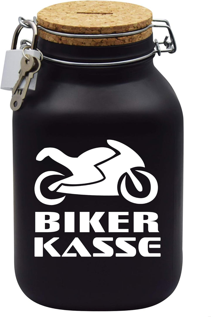 Spardose Bikerkasse Geld Geschenk Idee Schwarz XXL