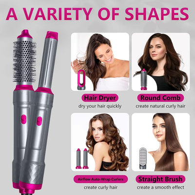 TANSHINE 5 in 1 Hairstyler Auto Airstyler Set,Haarstyler Heissluftbürste Fföhnbürste Warmluftbürste,