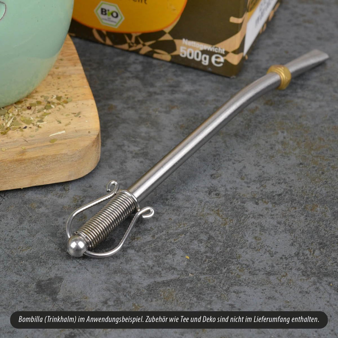 Bombilla Patagonia 16,5 cm – lebensmittelechter Edelstahl, authentisches Design. Silber, Silber