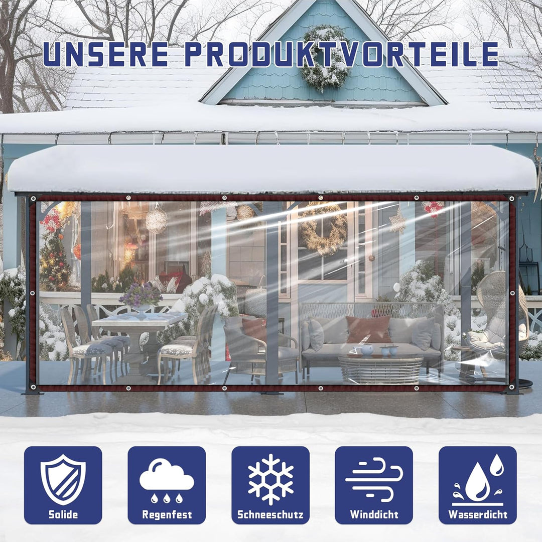 Plane Mit öSen 2x6m | Wasserdicht Transparent Plane FüR DraussEn, Zelt Durchsichtig Planen Garten,Ze