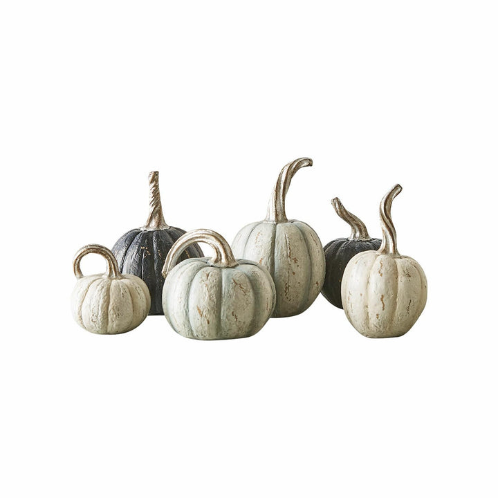 Loberon Kürbis 6er Set Yokane, Creme/grün/schwarz