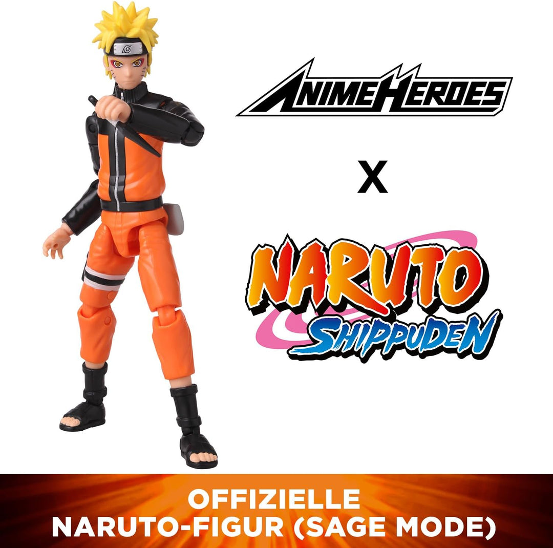 BANDAI - Anime Heroes - Naruto Uzumaki im Eremiten-Modus (Sage Mode) - Offizielle Lizenz Naruto Ship