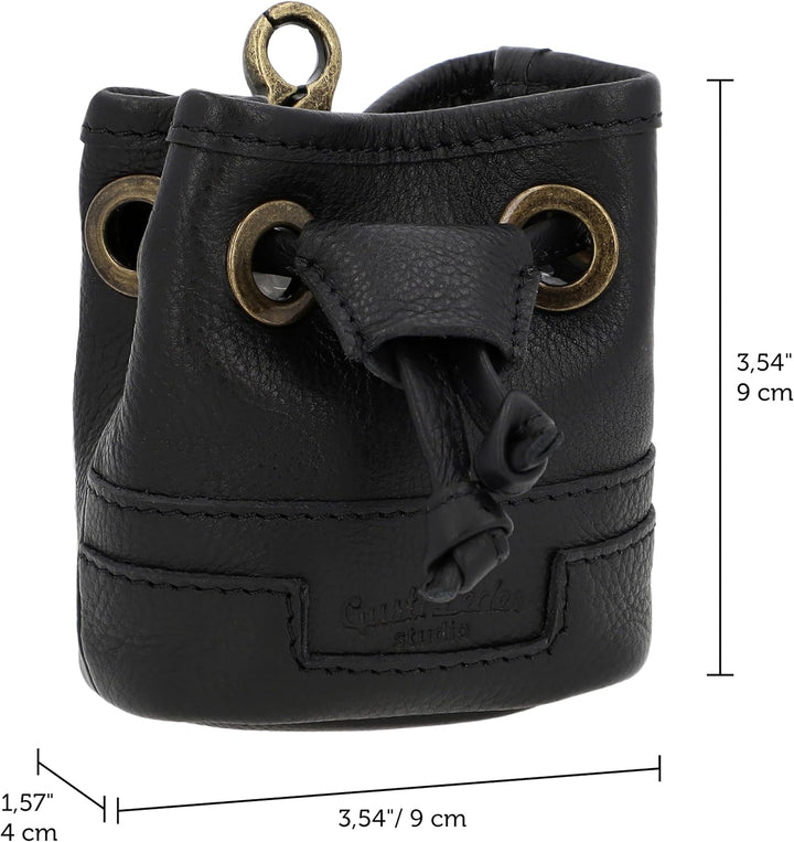 Gusti Leder Leckerlitasche Alaric - Futterbeutel Hund Vierbeiner Schwarz Leder