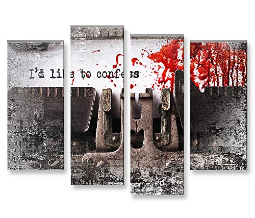 islandburner Bild Bilder auf Leinwand I Confess Modern Street Art 4er XXL Poster Leinwandbild Wandbi