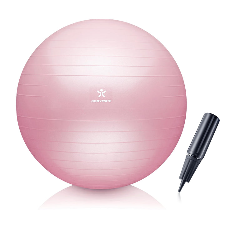 BODYMATE Gymnastikball Sitzball Trainingsball mit GRATIS E-Book inkl. Luft-Pumpe, Ball für Fitness,