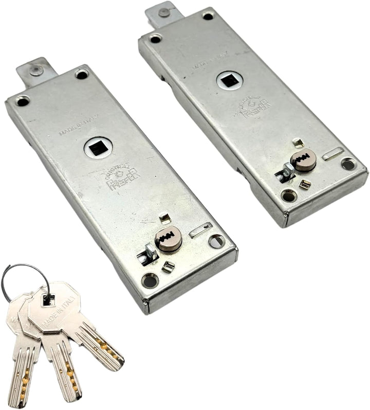 Paar Schlösser W551.0822.0000 für Kipp-/Garage Rundzylinder gelocht Schlüssel