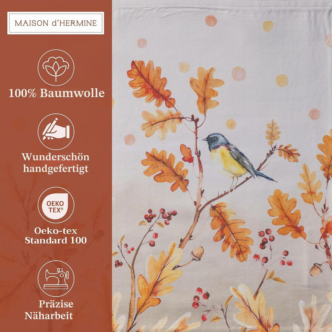 Maison d'Hermine Platzsets 4er-Set 100% Baumwolle waschbare Tischsets Wiederverwendbare Tischsets fü